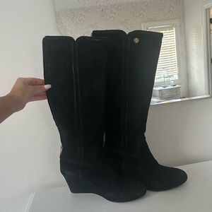 Tori burch high boots black suade